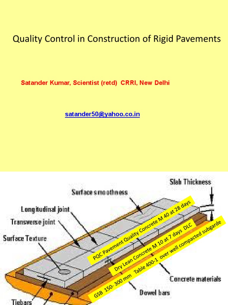 Quality Control in Rigid Pavement Construction | PDF | Road Surface ...