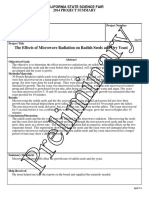 Preliminary: The Effects of Microwave Radiation On Radish Seeds and Dry Yeast