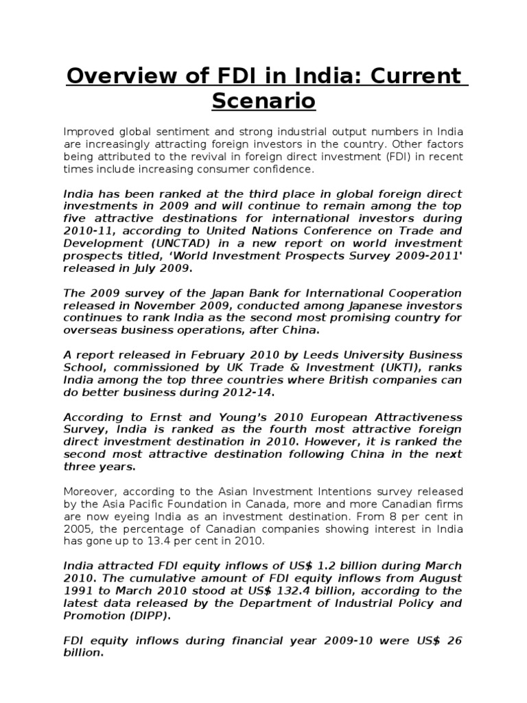 Overview of Growing Foreign Investment in India Rising FDI and FII