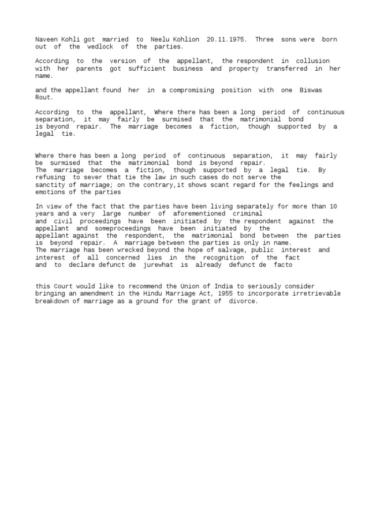 Naveen Kohli V Neelu Kohli