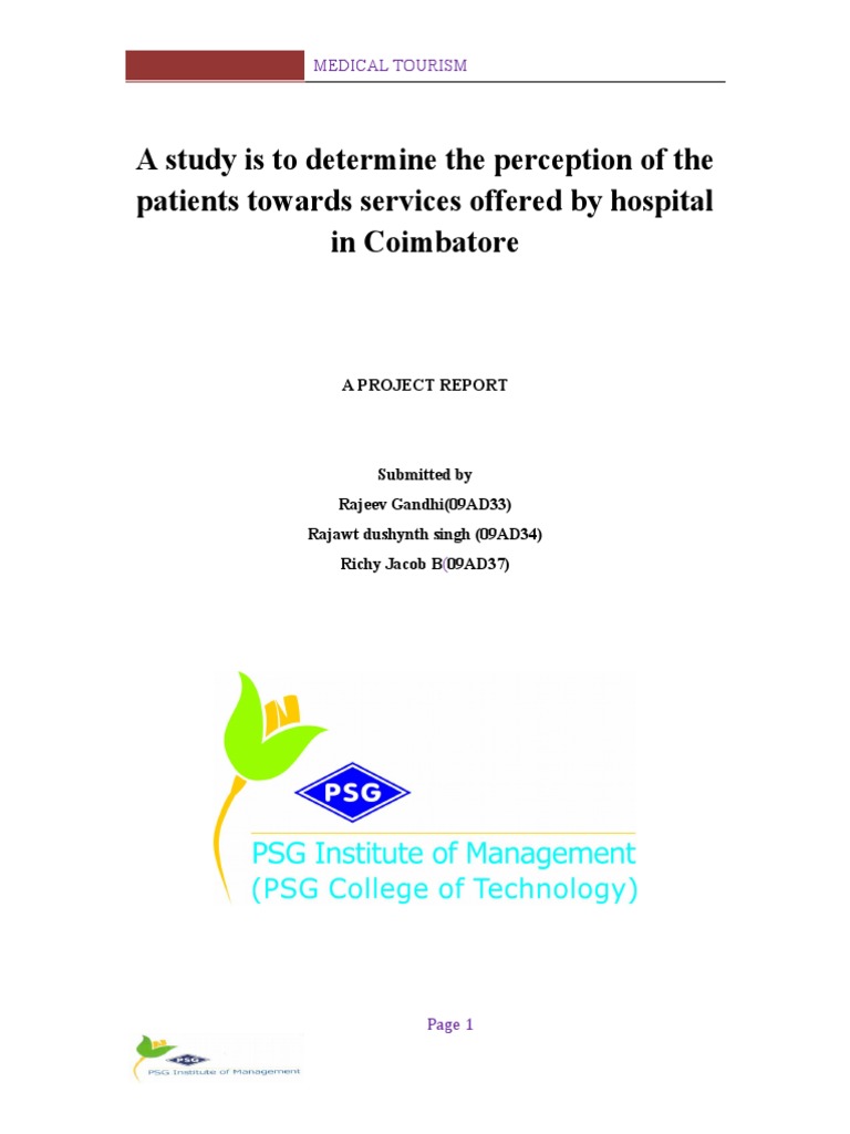 A Study Is To Determine The Perception of The Patients Towards Services ...