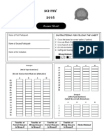 SCI 2018 Sci-Phy 2018 PHY: Answer Answer Sheet Sheet