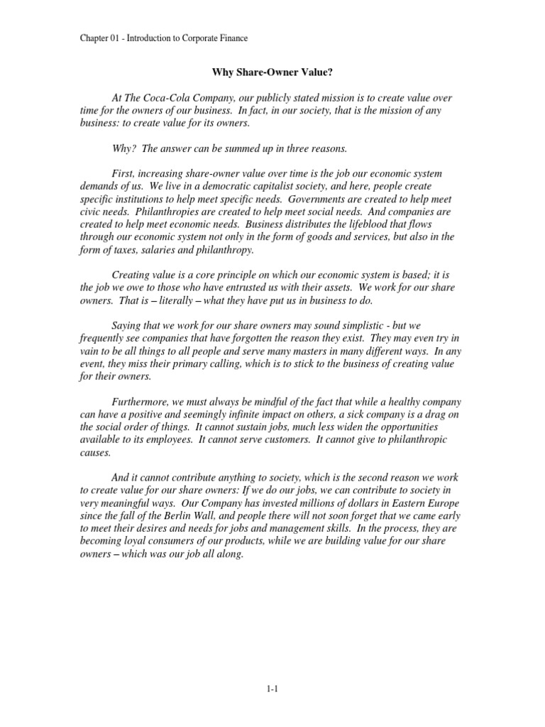 Coca Cola CEO Speech PDF Stakeholder (Corporate) Corporate