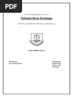 National Stock Exchange: Financial Market Regulations Project On