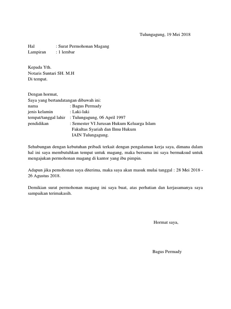 Download 60+ Contoh Surat Lamaran Kerja Notaris Terbaik Gratis
