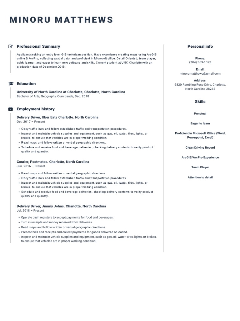 Entry-Level GIS Technician Resume | PDF | Arc Gis | Computing