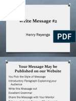 Write Message #2: Henry Reyenga