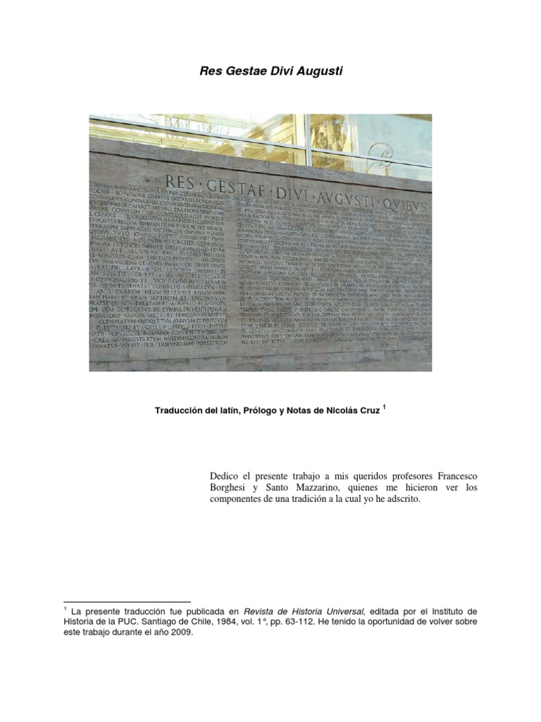 Res Gestae Divi Augusti Augusto Julio César Prueba gratuita de 30