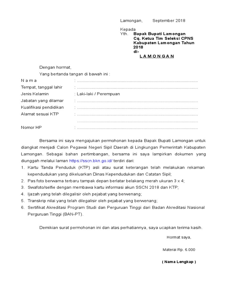 Download 87+ Contoh Surat Lamaran Kerja C.q Terbaik Dan Terbaru