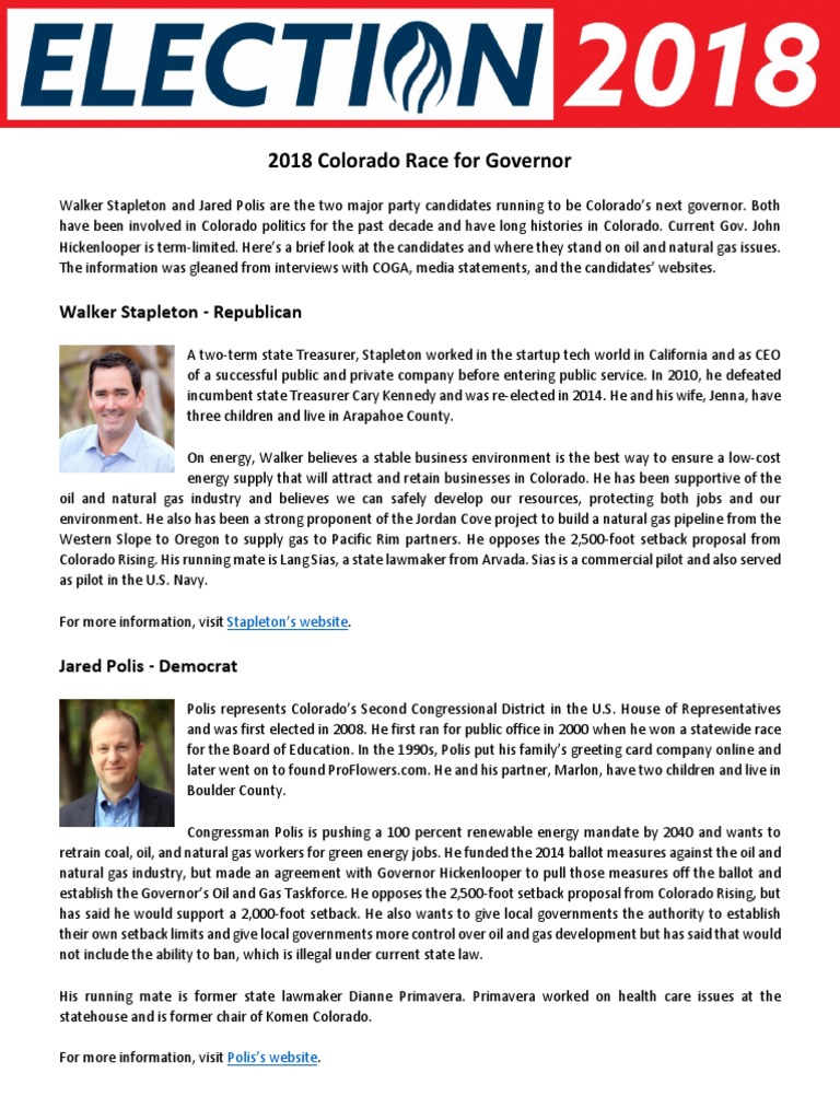 2018 Colorado Governor & AG Race Overview | PDF | Supreme Court Of The ...