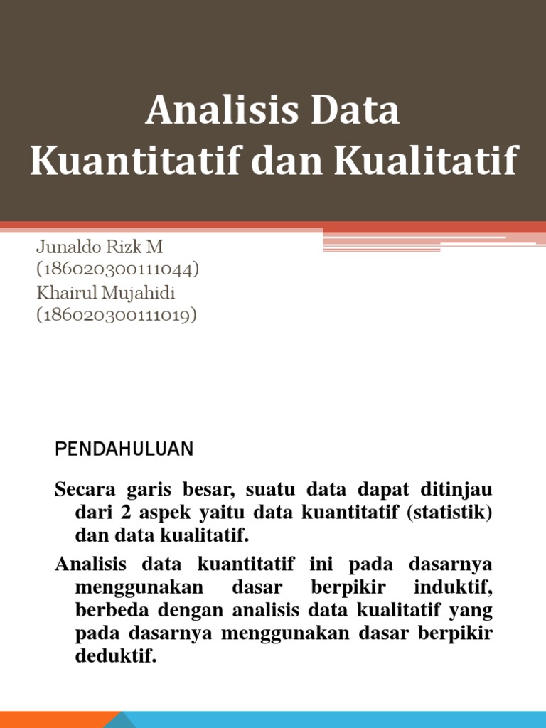 Analisis Data Kuantitatif Dan Kualitatif Pdf