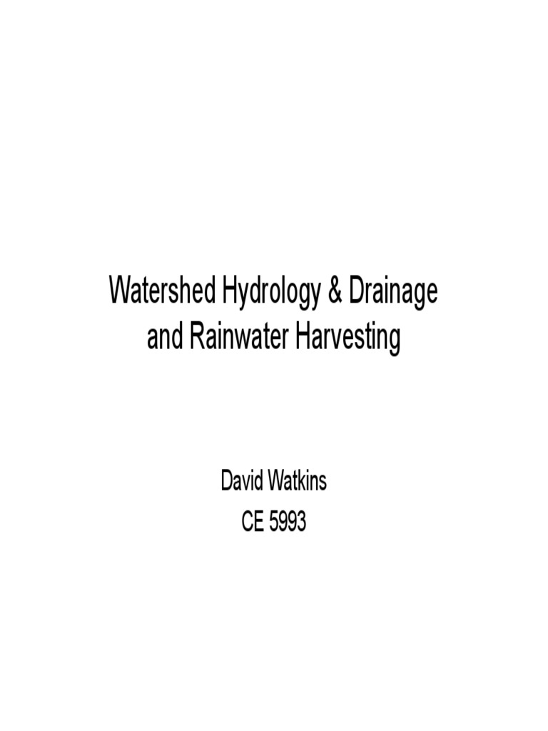 Hydrology Drainage RWH | PDF | Surface Runoff | Building Materials