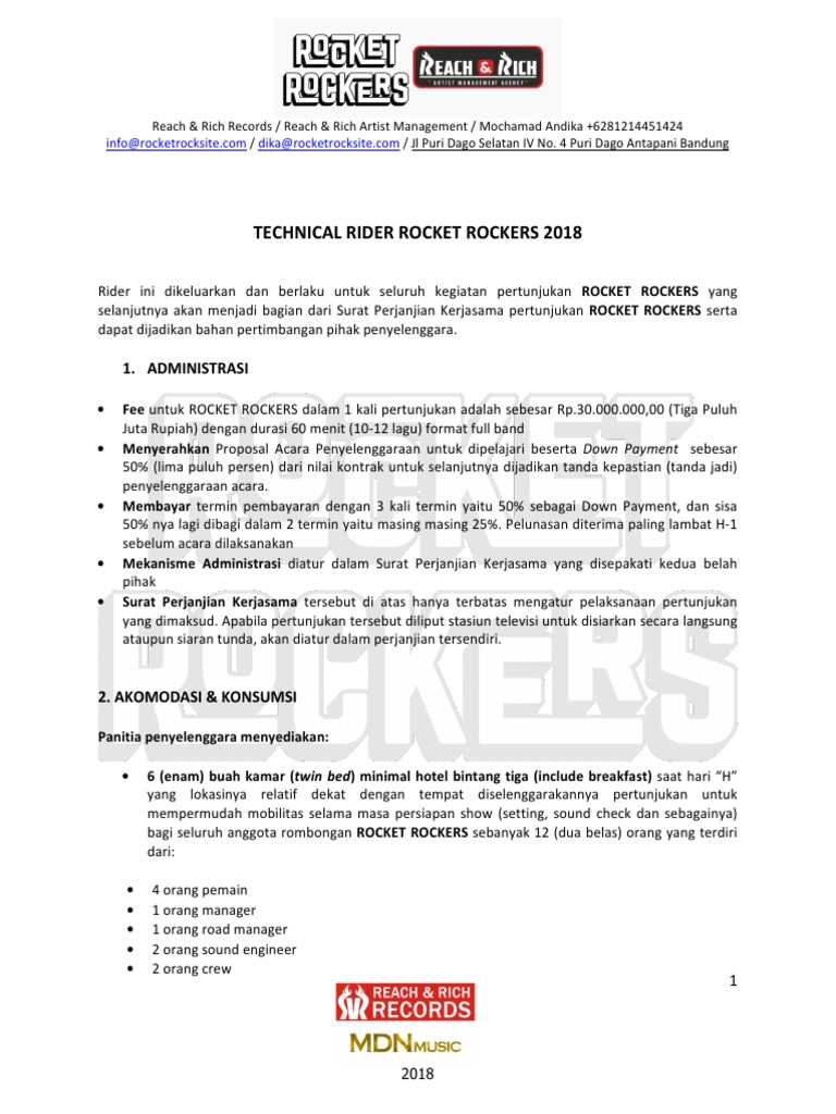 Technical Rider Rocket Rockers 2018 | PDF
