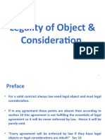 Legality of Object and Consideration