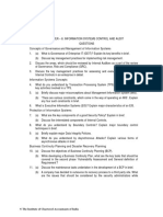 Paper - 6: Information Systems Control and Audit Questions Concepts of Governance and Management of Information Systems