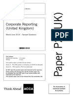 Corporate Reporting (United Kingdom) : March/June 2016 - Sample Questions