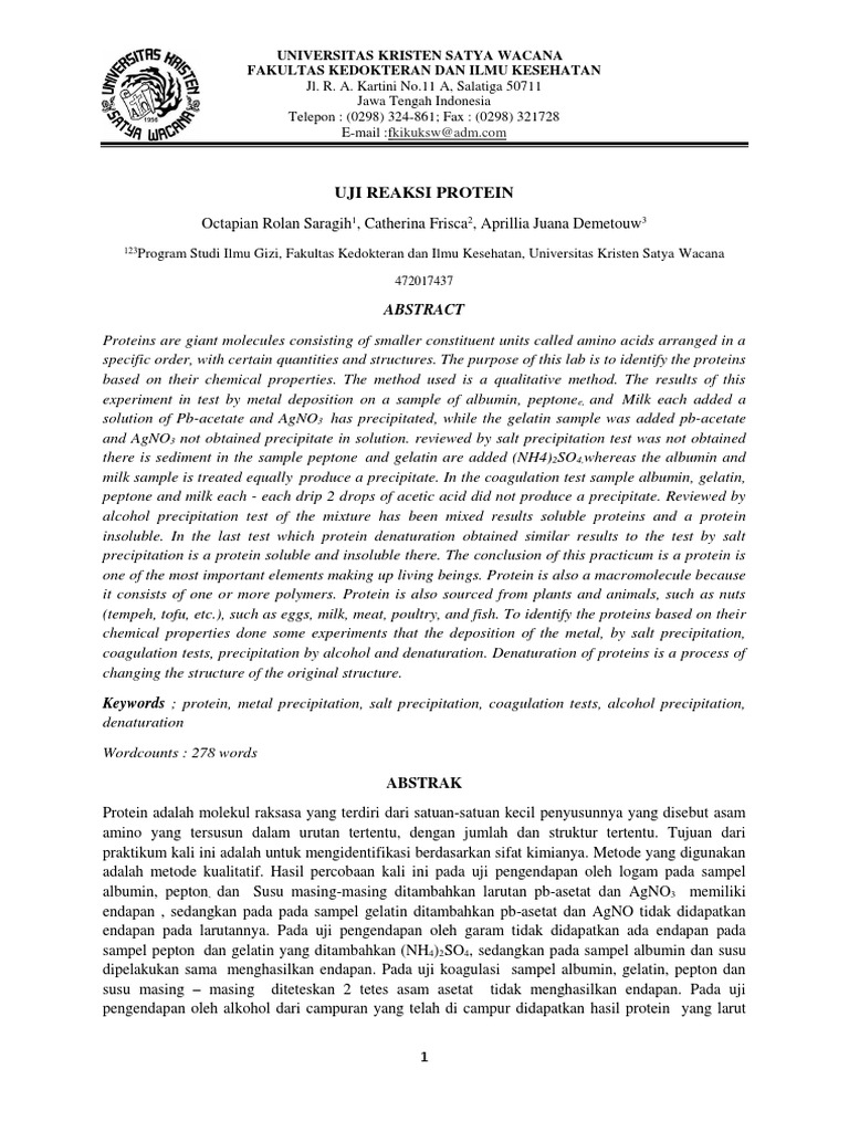 Jurnal Uji Reaksi Protein Pdf