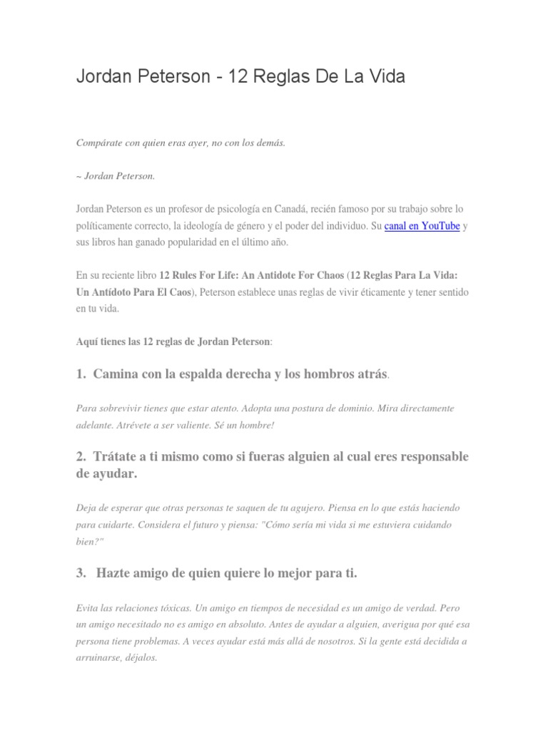 Libro 12 Reglas Para Vivir Pdf