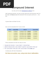 Compound Interest: You May Wish To Read First