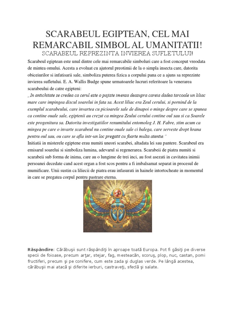 Scarabeul Egiptean | PDF