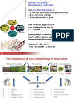 FST5206 - 2018/2019-1 (Microbiological Food Safety) Lecture 1. Microbial Ecology 1