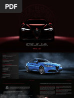 Alfa Romeo Giulia Range and Quadrifoglio Pricelist