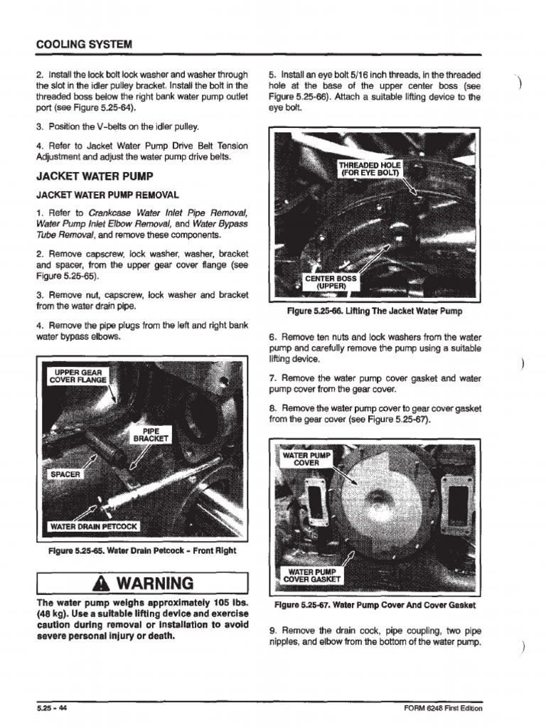 Jacket Water Pump Overhauling Procedure PDF