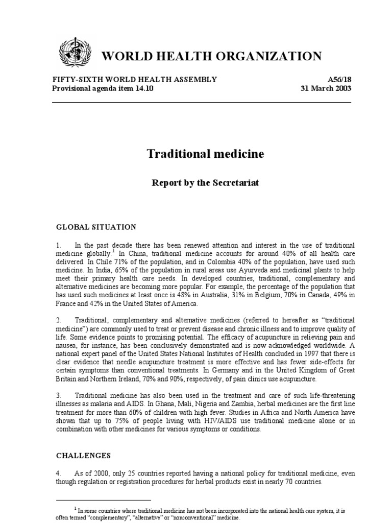 World Health Organization: Report by The Secretariat | PDF