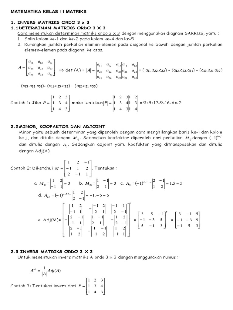 Matematika Kelas 11 Matriks Pdf