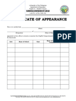 DCP - Certificate of Appearance