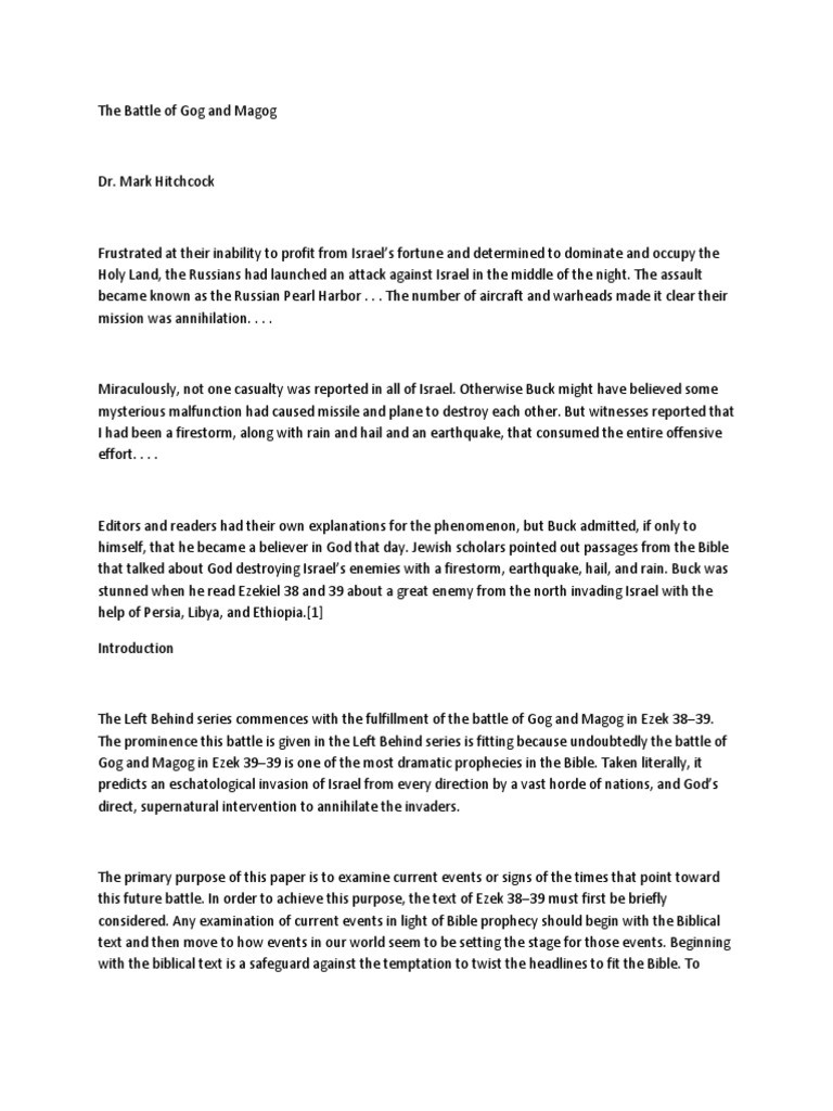 The Battle of Gog and Magog PDF Armageddon