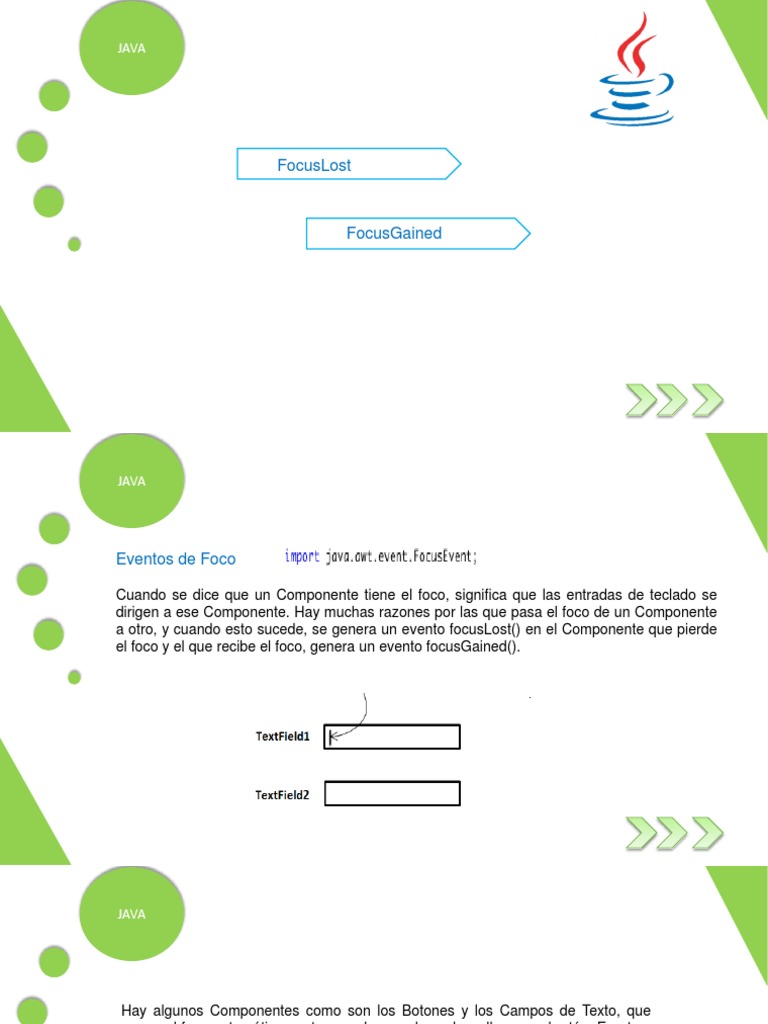 FocusGained y FocusLost | PDF | Java (lenguaje de programación) | Áreas ...