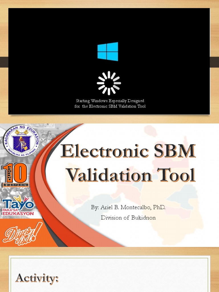 Electronic SBM Validation Tool Guide | PDF | Computing | Business