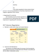 Water Turnover: Fluid Balance Is Maintained By: 1. Regulating ECF Volume