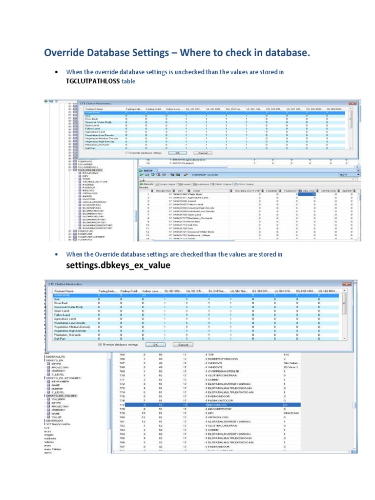 Override Database Settings Guide | PDF