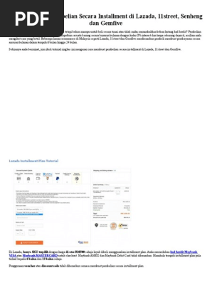 Cara Membuat Pembelian Secara Installment Di Lazada Pdf
