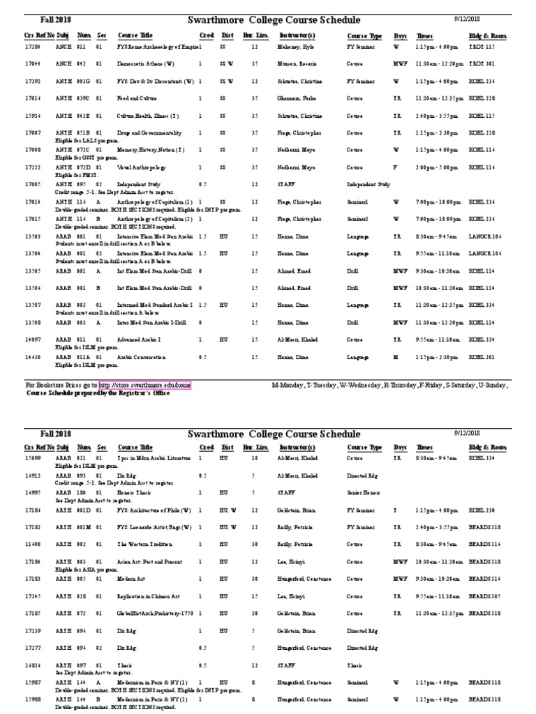 Course Schedule Current PDF