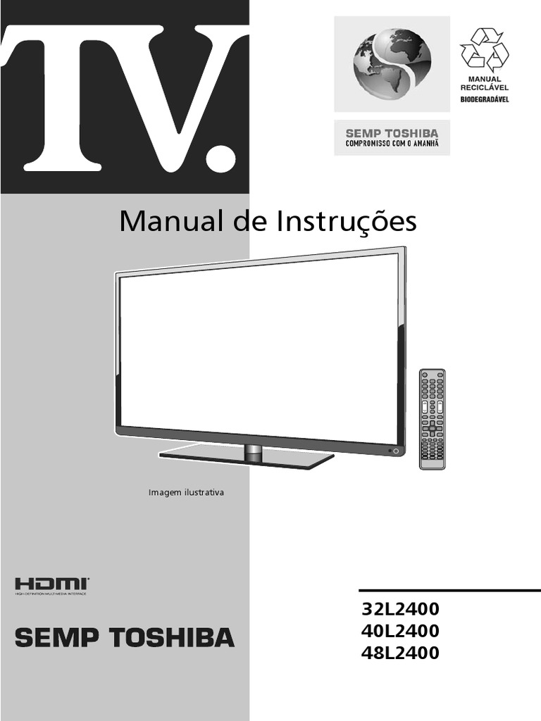 Manual Toshiba TV Led 32 HD 32l2400 | PDF | HDMI | Televisão Digital