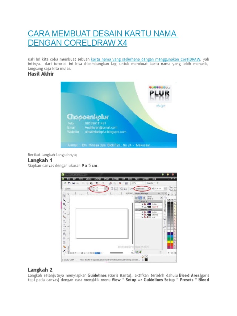 Contoh Buat Desain  Kartu  Nama  Di  Coreldraw Terpopuler