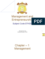 Management and Entrepreneurship: Subject Code:07HSS51