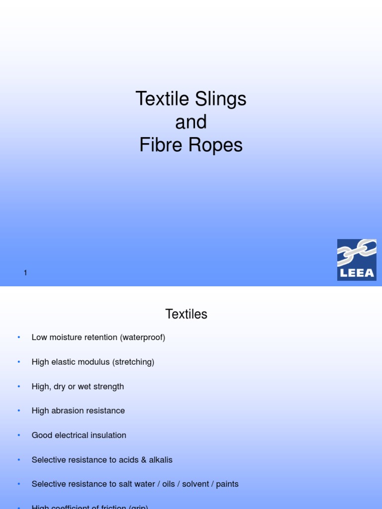 No. 11 - Textile Slings & Fibre Rope | PDF | Rope | Friction