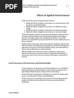 Effects of Applied Social Sciences: Social Awareness, Self-Awareness, and Self-Knowledge