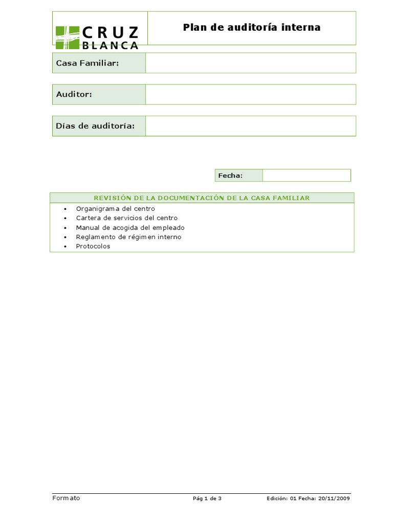 Plan de Auditoria Interna | PDF | Auditoría | Business