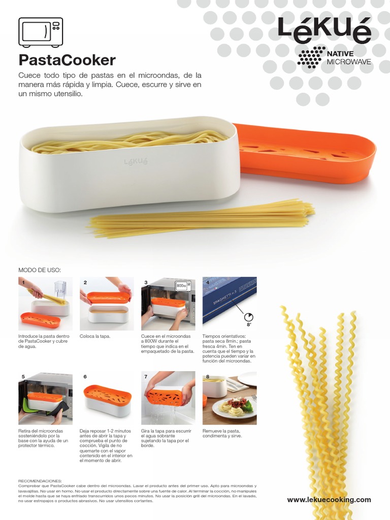 Manual Pasta Cooker Lekue | PDF