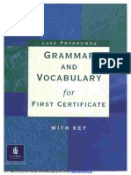 Grammar and Vocabulary For First Certificate L. Prodromou PDF