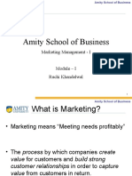 Amity School of Business: Marketing Management - I