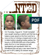 Trinell Campbell - Wanted Poster Period 4 1