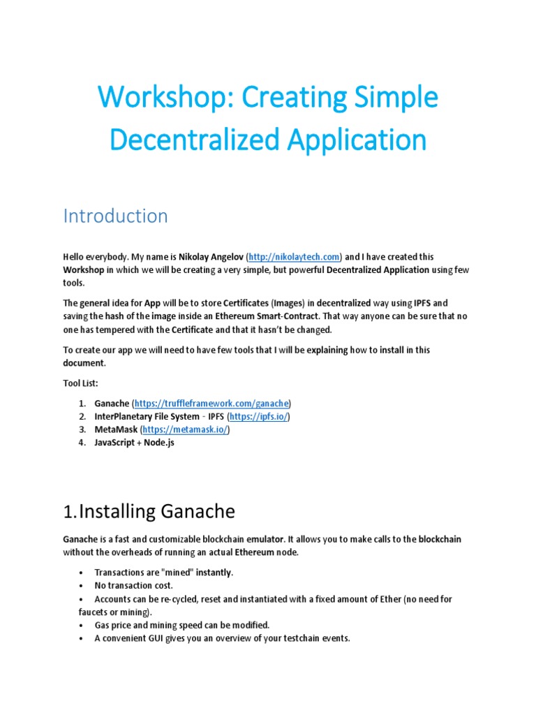 Build a Simple Decentralized App | PDF | World Wide Web | Internet & Web