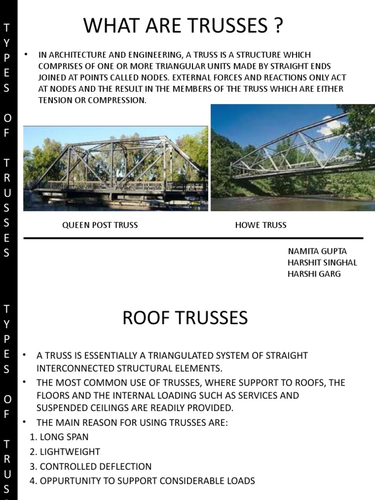 Types and Uses of Roof Trusses | PDF | Truss | Structural Engineering