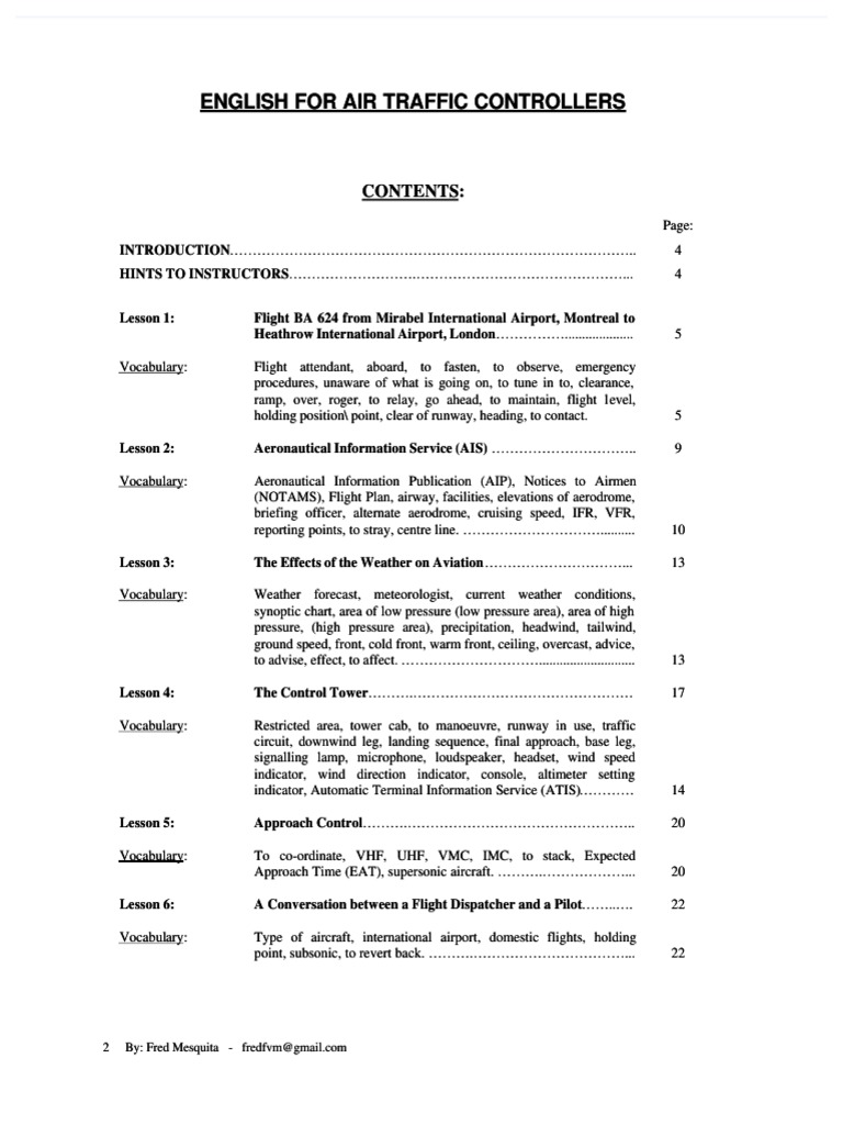 English for Air Traffic Controllers Guide | PDF | Instrument Flight ...
